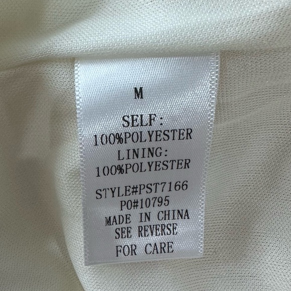 Polagram Cream Long Sleeve Embroidered Flowy Chiffon Textured Blouse - Picture 9 of 9